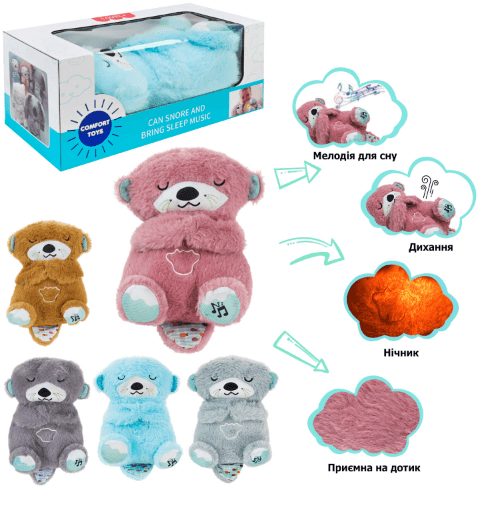 Нічник муз. арт.853-1 (48 шт) Видра  дихае, муз.,5 кольорів мікс,р-р 18*33см,у короб. 29,5*15*12,5см