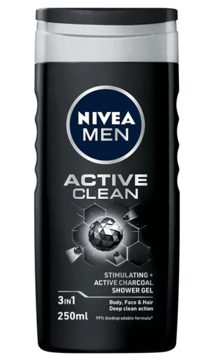 Гель для душу чоловічий сила вугілля Nivea 250мл