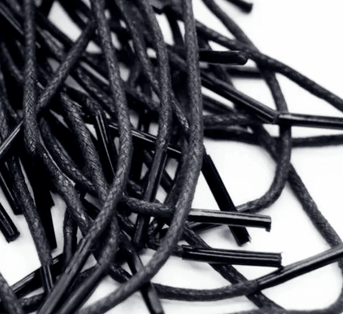 899011 Шнурки з поліестеру просочені воском круглі 120см чорні