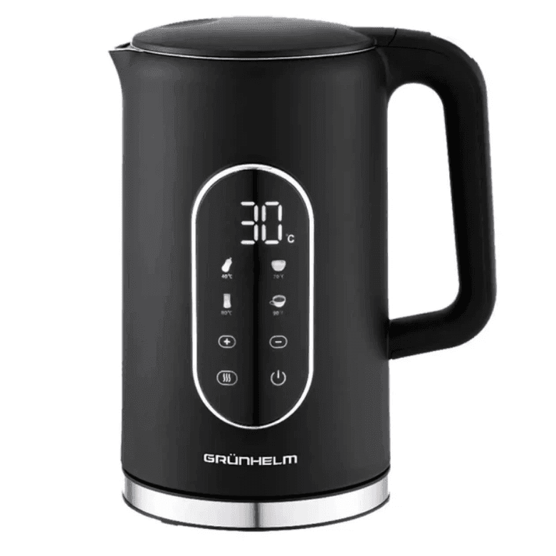 146658 Електрочайник GRUNHELM EKS-25031B (метал,чорний) 1,7л,  2200  Вт,  дисковий
