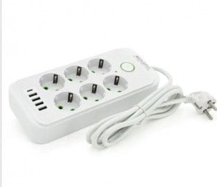 Мережевий фільтр 2м 6р+4USB+TYPE-C білий (LS-B7FO6U) 000010183