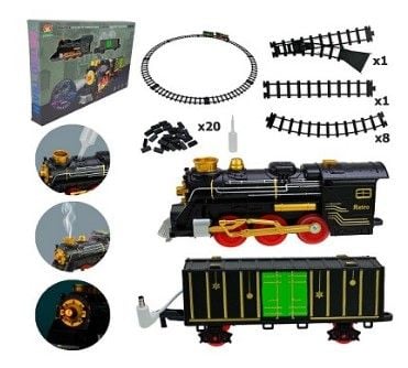 Залізна дорога арт. 699-70A (24шт)  батар. світло,звук,дим, короб. 49,5*32*5см