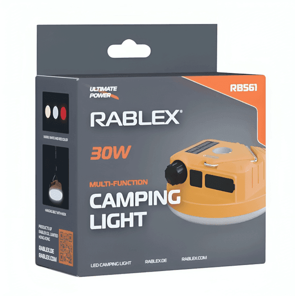 Ліхтар для кемпінга Rablex RB561, холодне-тепле-червлне світло 30W акумулятор 7457
