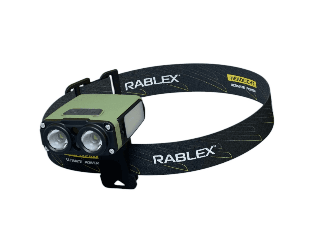 Ліхтар налобний Rablex RB974 біле+червоне світло, 900 люмен, сенсор тип с, велокріплення 7449