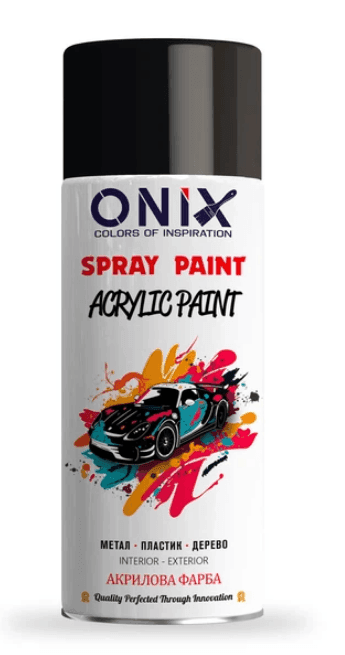 ONIX  Фарба жаростійка 600' чорний глянц.GLOSS BLACK/RAL 9005 400 мл