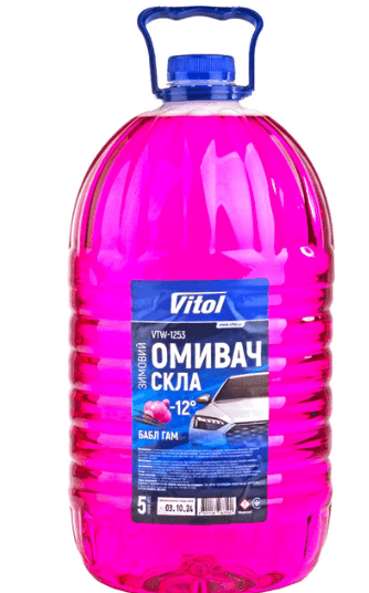 Омивач скла Vitol літній 5л пляшка Бабл гам