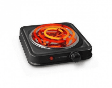 Електрична плитка Esperanza Enta, спіральна, захист від перегріву, кабель 75см, чорна