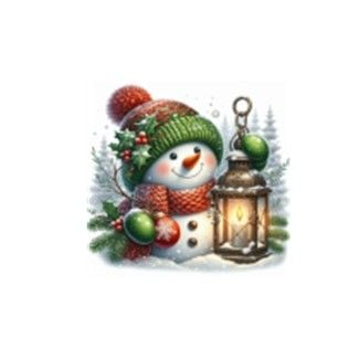 Серветка ТМ "La Fleur" 33*33 2 шари 16 шт, "Ліхтар сніговика"