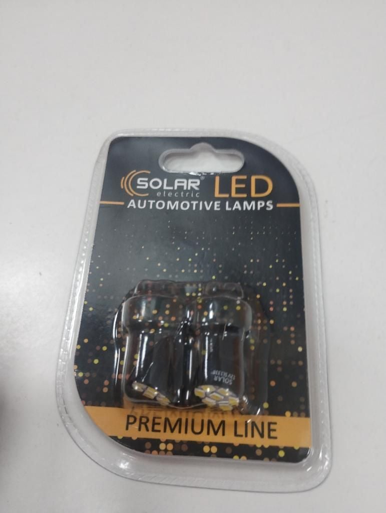 Sl 1338 LED SOLAR 12V T10 W2.1*9.5d 7 SMD 2835 white  блістер 2 шт