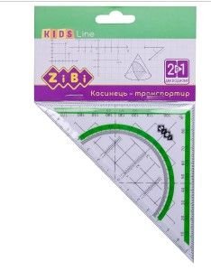 Косинець 2 в 1,140мм, 90°/45°, з салатовою смужкою, блістер, KIDS Line