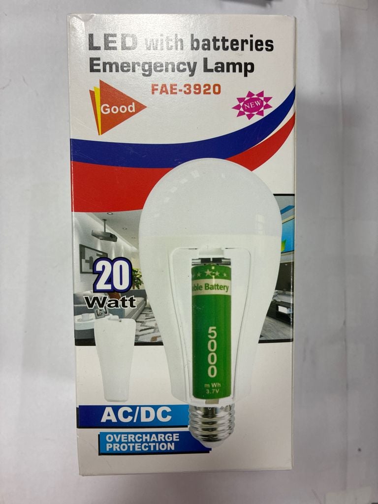 Лампа акумуляторна 20W 2*18650, Е27, без гачка