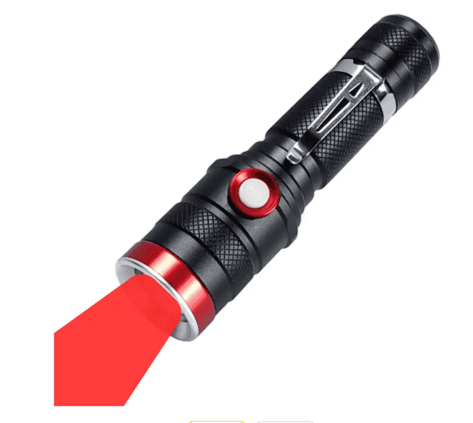 Ручний ліхтар Police BL-736-TG(Red), 1x18650, 1 режим, microUSB, zoom (10186)