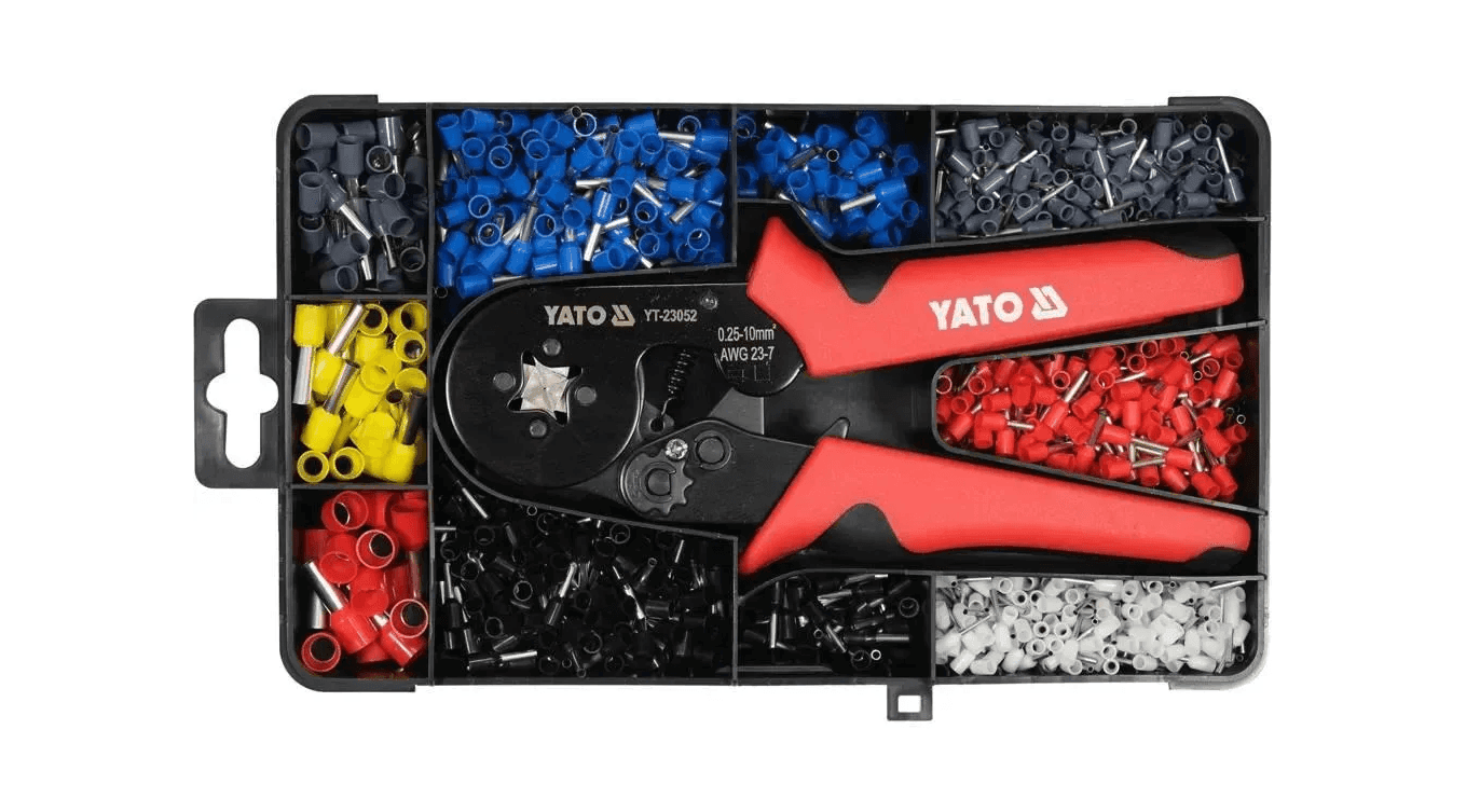 YT-23052 кліщі для затискання втул.наконечн. провідн. YATO L=175мм з наконеч. 0,25-10мм 1200шт