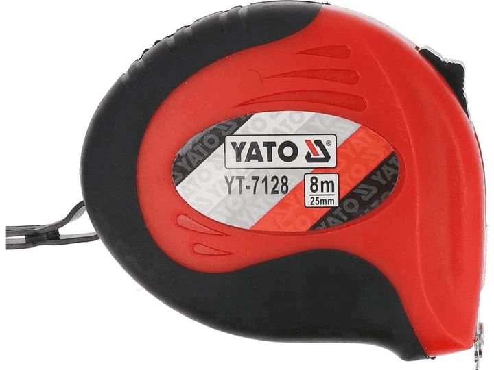 YT-7128 рулетка YATO L=8м*25 мм з магнітним наконечником і нейл.покриттям