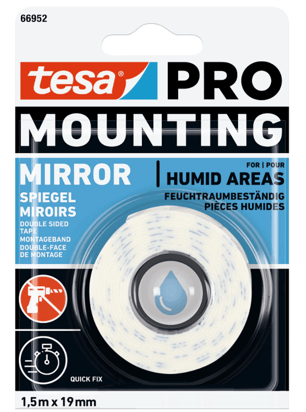 Спінена двостороння стрічка PRO Mirror 1.5м х 19мм ТМ "TESA" 12/1