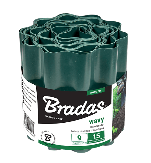 072802 бордюр садовий Bradas OBFG 0915 хвилястий 15см х 9м зелений