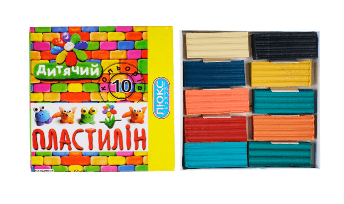 917458 Пластилін Люкс Колор ПО-210 Дитячий 180г 10 кольорів