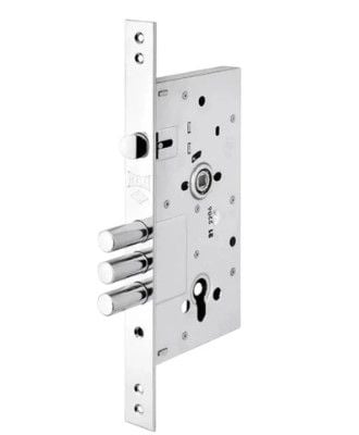 Замок врізний під циліндр  KALE 152-2  b45mm 3 риг. з план.з нак. Нікель/560100141