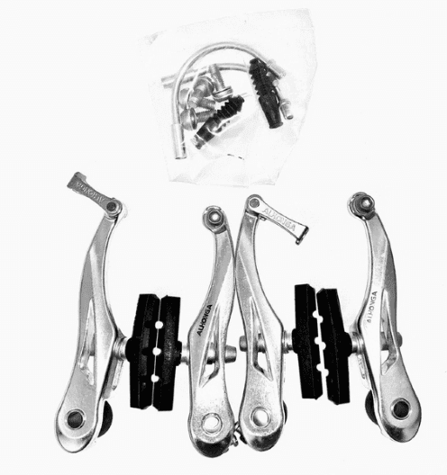 Гальма V-brake (перед + зад) Alhonga алюміній сірі 026-021