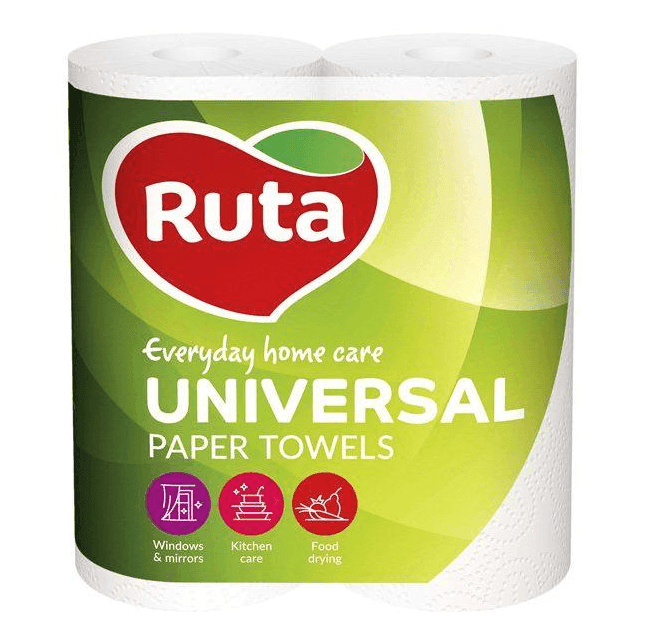 Рушники  паперові  RUTA Universal 2рул 2ш білі 40730