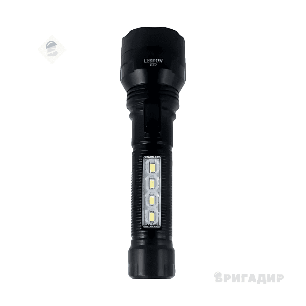 LED Ліхтар ручний акумуляторний LEBRON L-HL-40. ABS. чорний, 2W + 0.8W. 1200mAh Li-ion 15-15-40