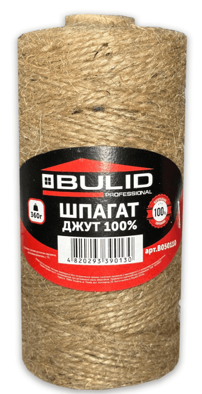Шпагат (джут 100%) 360г ТМ "BULID" 050110