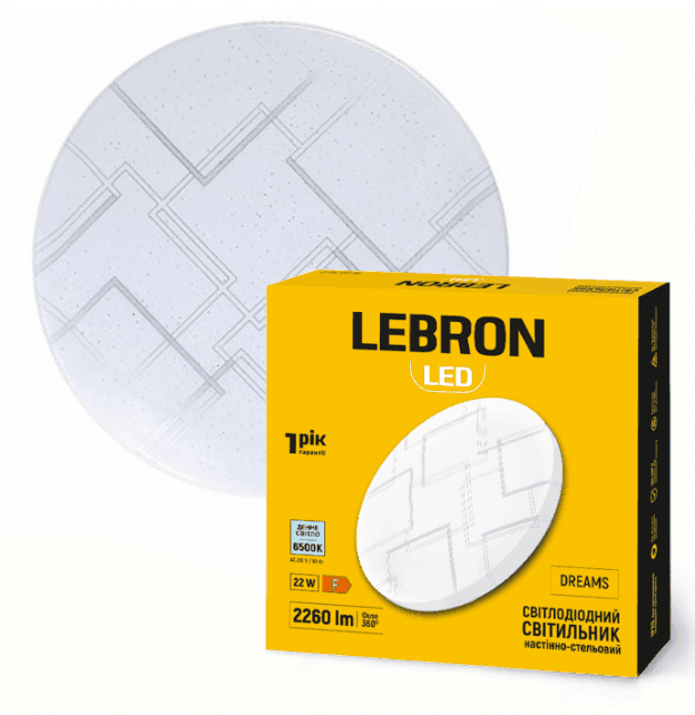 15-23-27 Led світильник LEBRON L-CL-D-2265, DREAMS, 22W