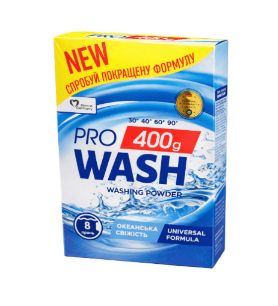 PRO WASH порошок для прання унів океанська свіжість 400г