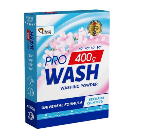 PRO WASH порошок для прання унів весняна свіжість 400г