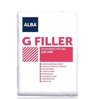 Альба шпаклівка гіпсова для швів G FILLER 5кг