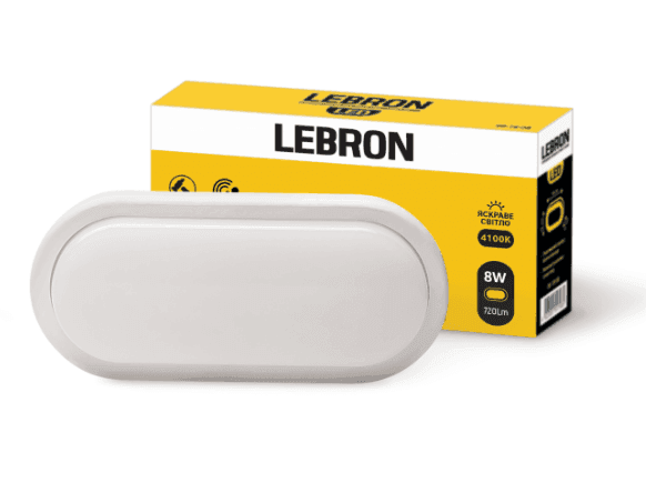 LED світильник LEBRON L-WLO-1841, 18W, 4100K, IP65, овал 230V 15-35-10-2