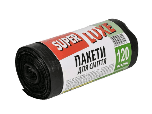 Пакет для сміття поліетиленовий 120л Super luxe 25шт 000262