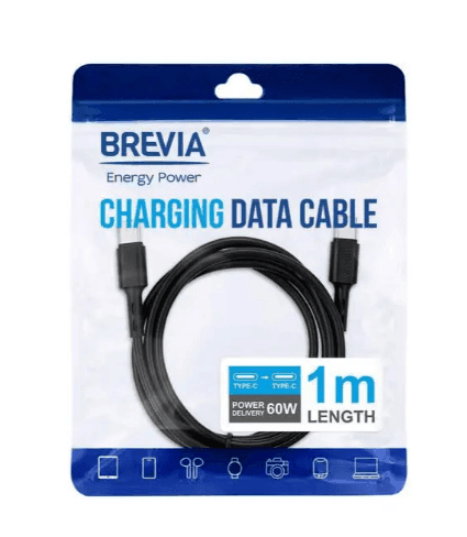 Кабель BREVIA USB to Type-C 1m, black, ZIP