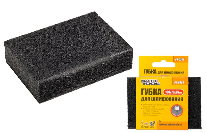 638854 Губка шліфувальна Mastertool 08-0308 P80 100х70х25мм