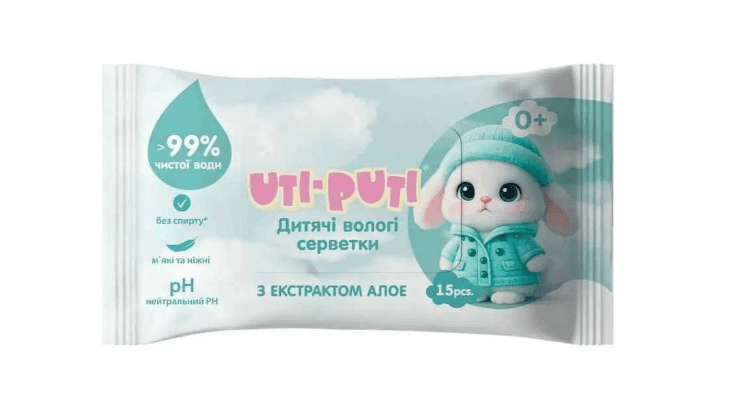 УТІ-ПУТІ Дитячі вологі серветки з екстрактом алое