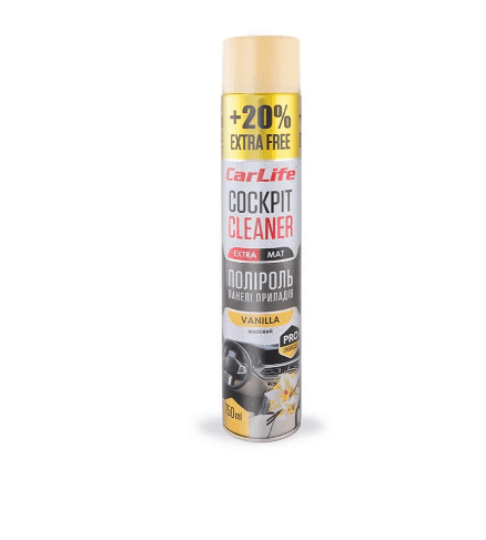 Поліроль панелі приладів CarLife Ваніль. Cockpit cleaner EXTRA MAT 750ml CF770