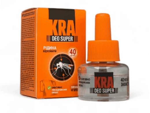 150229 Рідина від комарів KRA DEO SUPER ДЛЯ ЕЛЕКТРОФУМІГАТОРА 40 НОЧЕЙ