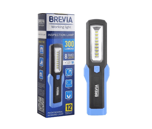 Brevia LED Інспекційна лампа 8SMD+1W LED 300lm, 3x AA 11310