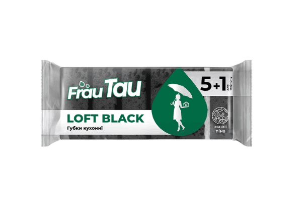 075756 Губка кухонна Frau Tau Loft Black 6шт