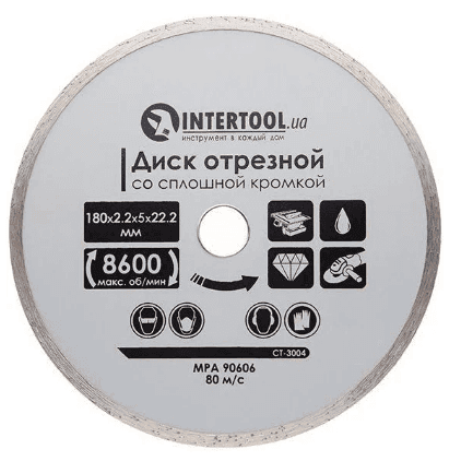 Диск плитка 180мм Intertool