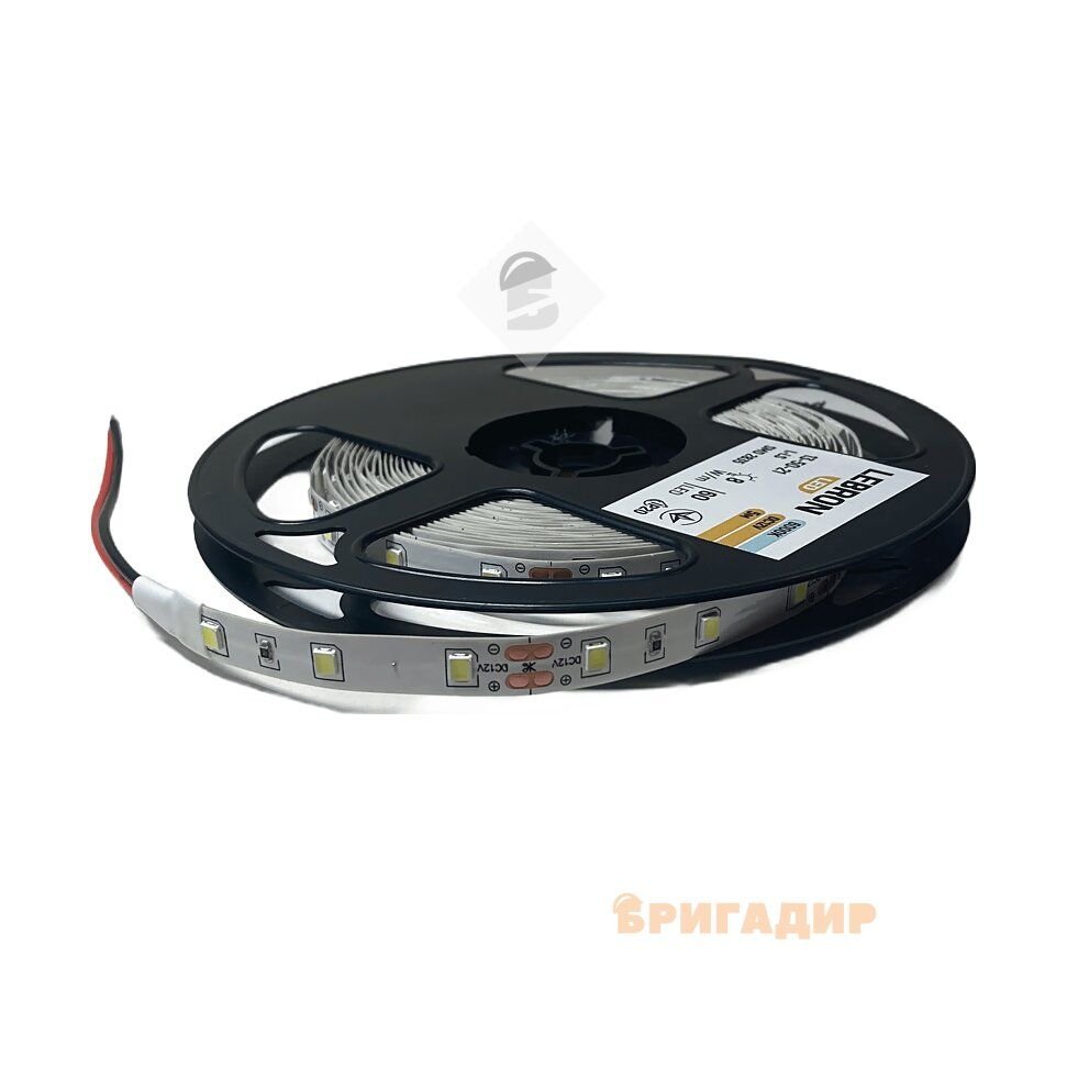 СВІТЛОДІОДНА СТРІЧКА ЛЕБРОН SMD 2835  60 LED 8 W/M DC 12 V 6000K IP 20 135021