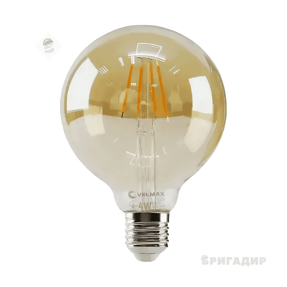 LED Лампа Velmax Amber-g95 4вт 2200к 21-46-13