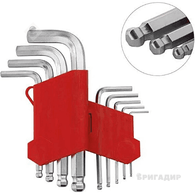 Набір ключів Г-подібних шестигранних 9 шт, INTERTOOL