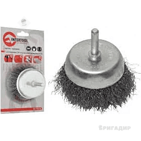 Щітка чашкова 50мм для дрилю, 1/4 (кручений дріт) BT-0950 INTERTOOL 9050