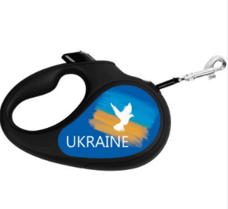 8123-0229-01 Повідець-рулетка WAUDOG R-leash "Прапор" д/собак, XS, 12кг,3м, чорний