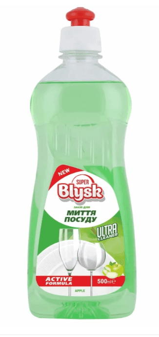 Засіб для миття посуду Super Blysk яблуко, ТМ Blysk 1л