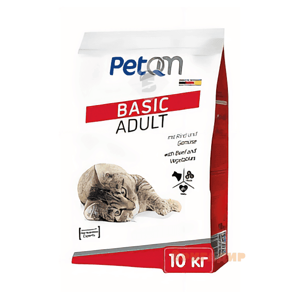 PetQm Cats Basic with Beef & Vegetables 10 kg  сухий корм для  котів з яловичиною та овочами