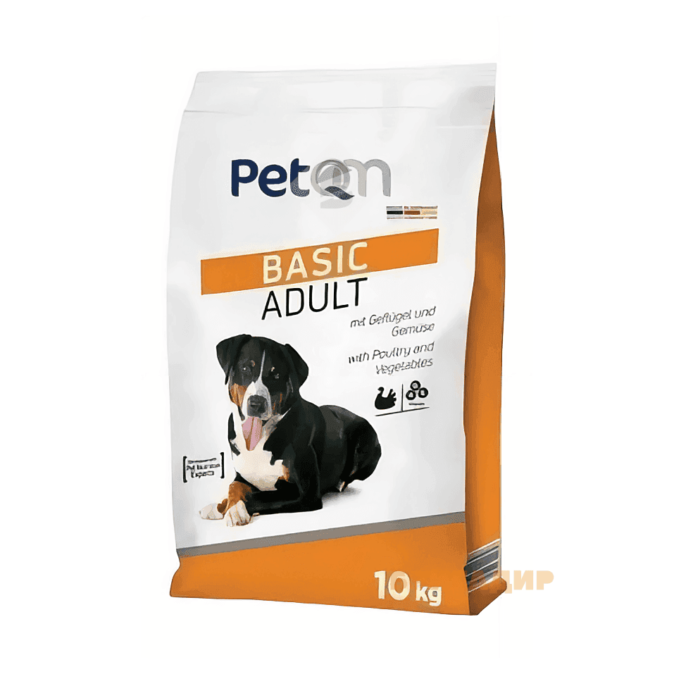 PetQm Dog Basic Adult 10kg Poultry & Vegetables  сухий корм для дорослих собак з птицею та овочами