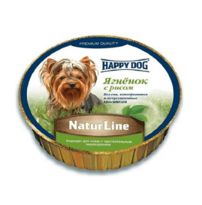 HappyDog 85g Schale NaturLine LammReis консервов.корм у вигляді паштету для собак з ягням і рисом