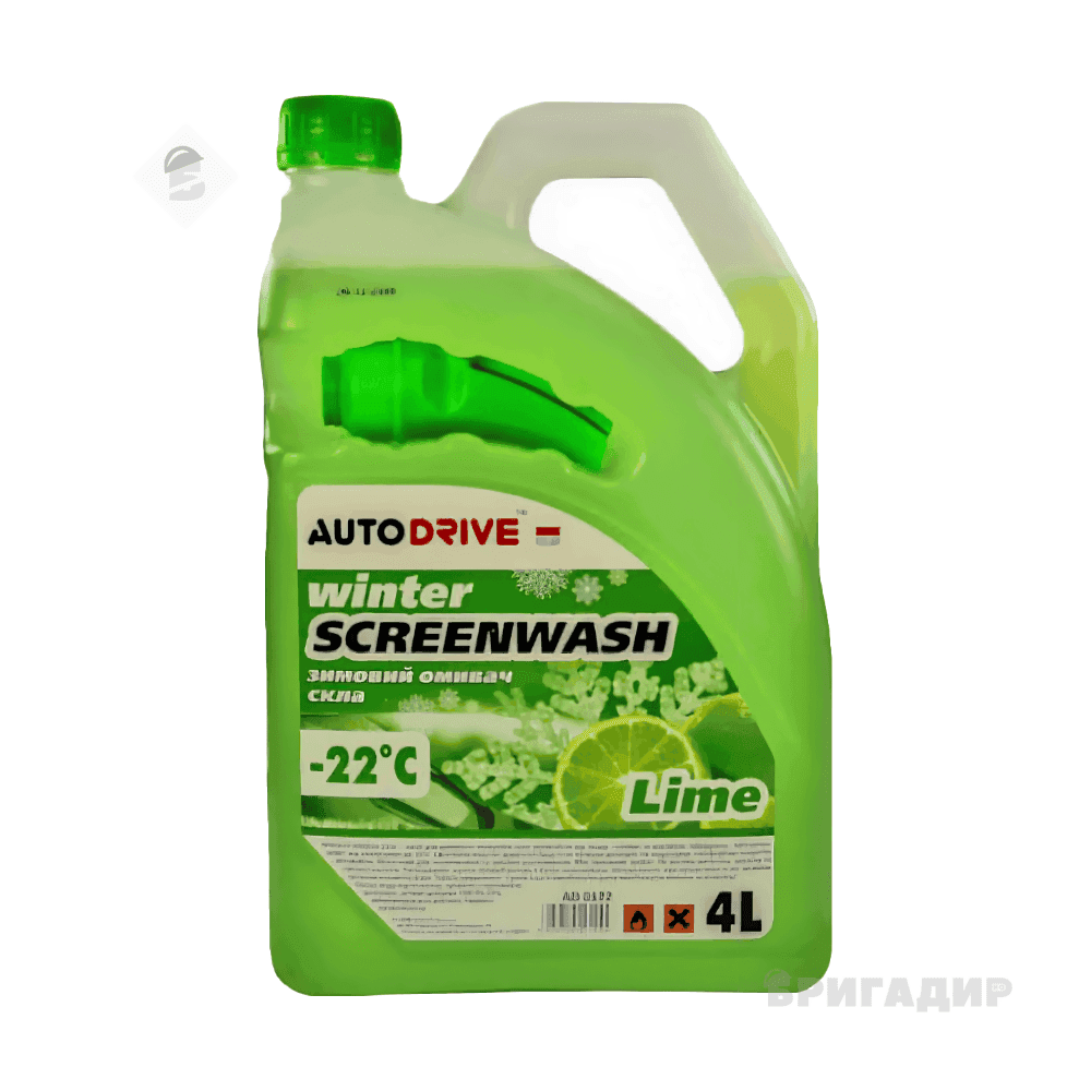 Омивач скла зимовий, Auto Drive Winter Screenwash "Lime"-22C, 4Л. AD0122